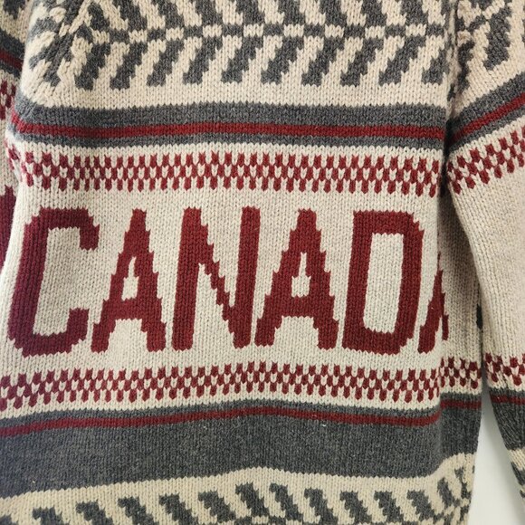 Canada Olympics Knit Sweater Hudsons Bay Mens Small Zip Up - Picture 7 of 11